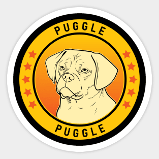 Puggle Dog Portrait Sticker